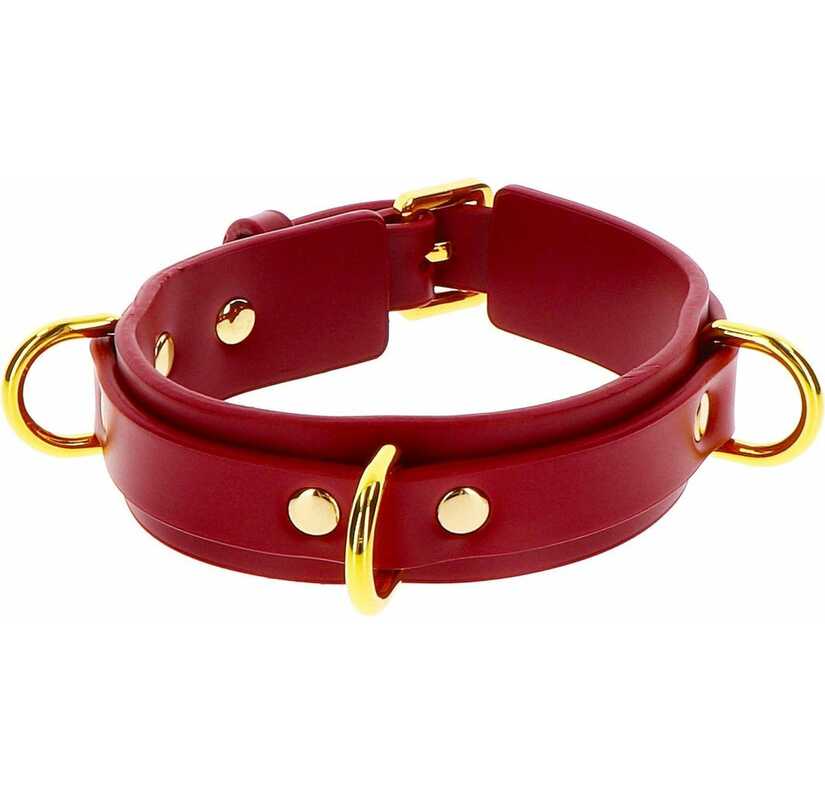 Bordeaux D-ring halsband luxe
